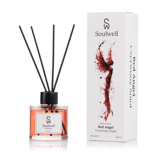 Czerwony Anioł - Zapach do Domu z Patyczkami 120ml | Dekoracyjny Dyfuzor - SOULWELL